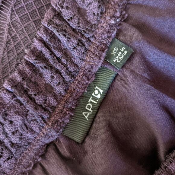 Apt 9 Purple Eyelash Lace Off the Shoulder Blouse XS - Picture 3 of 6